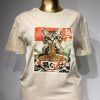 Kedi Baskılı Uzun T-Shirt - Beyaz