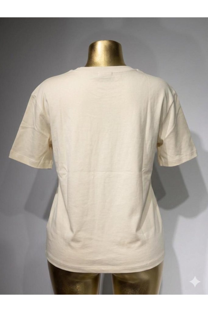 Kedi Baskılı Uzun T-Shirt - Beyaz
