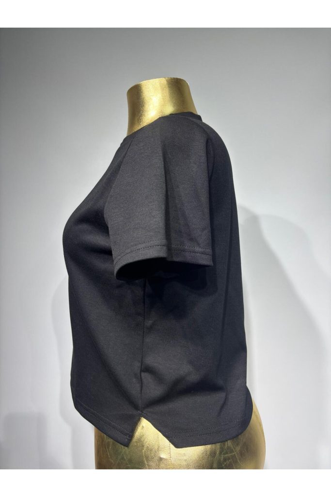 Bisiklet Yaka T-Shirt - Siyah