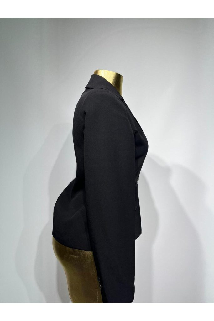 Kısa blazer ceket (0882) - Siyah