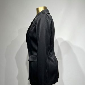 Yüksek Bel Havuç Pantolon Ceketi – Siyah