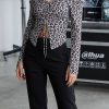 Leopar Desen İpli Buluz - Beyaz