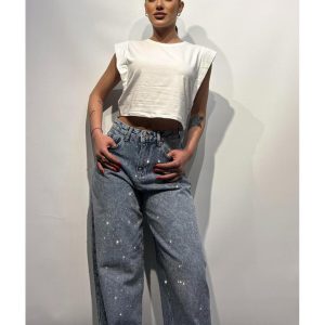 Taşlı Kot Pantolon 5137 – Mavi