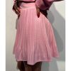 Piliseli Mini Etek - Pembe
