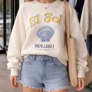 İstridye Baskılı Sweat – Beyaz