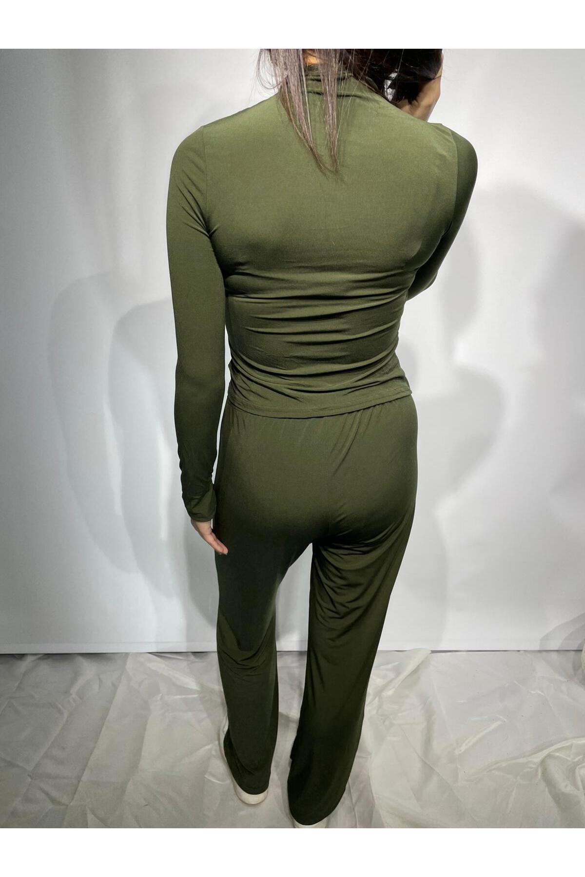 Önü Büzgülü Takım - Haki