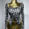 Leopar Desen İpli Bluz - Siyah