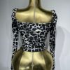 Leopar Desen İpli Bluz - Siyah