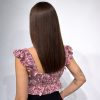 Fırfırlı Crop Bluz - Pembe