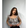Fırfırlı Crop Bluz - Kahverengi
