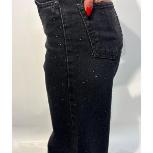 Taşlı Kot Pantolon 4452 – Siyah