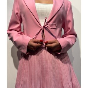 Önü İpli Ceket – Pembe