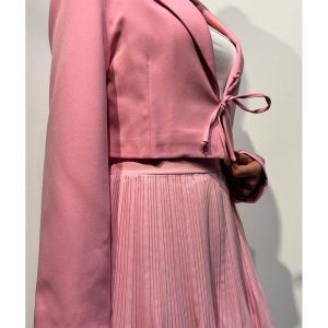 Önü İpli Ceket – Pembe