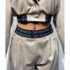 Beli Lastikli Crop Ceket - Ekru